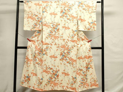 平和屋着物■上質な小紋　雲取り舞花文　正絹　逸品　DABH1583cd
