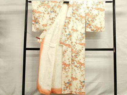 平和屋着物■上質な小紋　雲取り舞花文　正絹　逸品　DABH1583cd