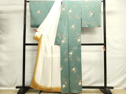 平和屋着物■上質な小紋　絞り　舞花文　金彩　正絹　逸品　DABH1587cd