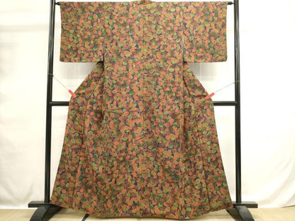 平和屋着物■上質な小紋　南天文　正絹　逸品　DABH1589cd