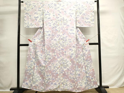 平和屋着物■上質な小紋　枝葉文　暈し染め　正絹　逸品　DABH1590cd