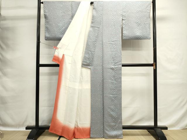 平和屋着物■上質な小紋　総絞り　菱繋ぎ　正絹　逸品　DABH1600cd