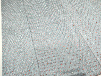 平和屋着物■上質な小紋　総絞り　菱繋ぎ　正絹　逸品　DABH1600cd