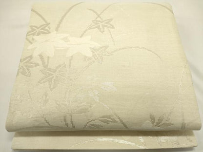 平和屋着物＊夏物　六通柄袋帯　楓　桔梗　銀糸　正絹　逸品　DABH1620cd