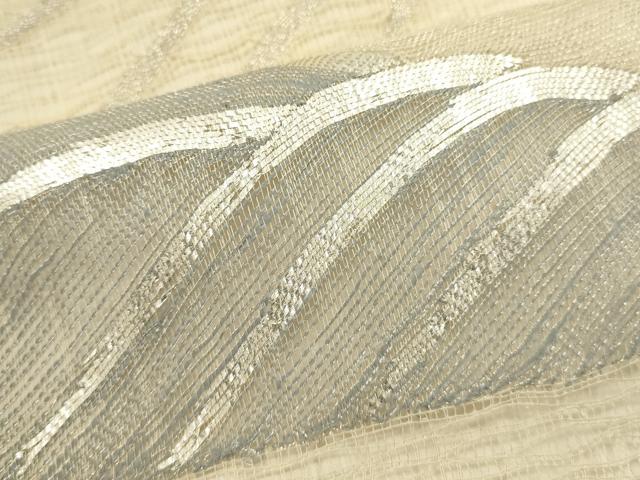 平和屋着物＊夏物　太鼓柄袋帯　櫛織　流水文　銀糸　正絹　逸品　DABH1622cd
