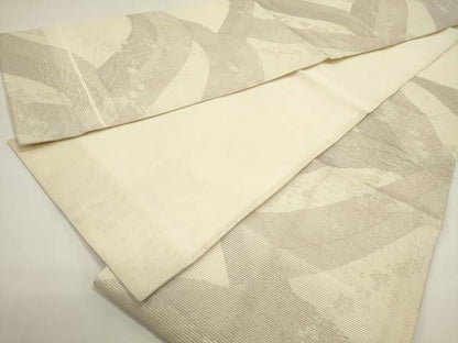 平和屋着物＊夏物　六通柄袋帯　流水花文　銀糸　鈴乃屋扱い　正絹　逸品　DABH1626cd
