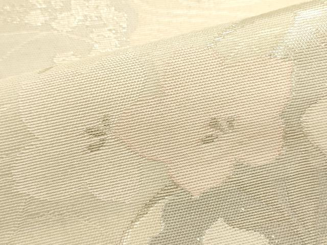 平和屋着物＊夏物　六通柄袋帯　道長草花文　銀糸　正絹　逸品　DABH1629cd