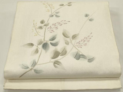 平和屋着物＊夏物　九寸開き名古屋帯　手描き　枝花文　正絹　逸品　DABH1633cd