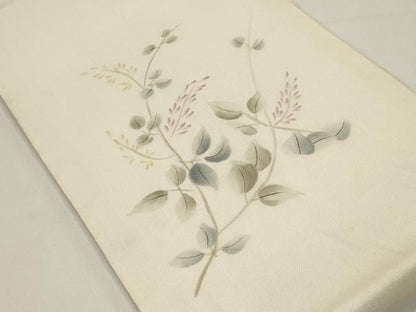 平和屋着物＊夏物　九寸開き名古屋帯　手描き　枝花文　正絹　逸品　DABH1633cd