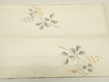 平和屋着物＊夏物　九寸開き名古屋帯　手描き　枝花文　正絹　逸品　DABH1633cd