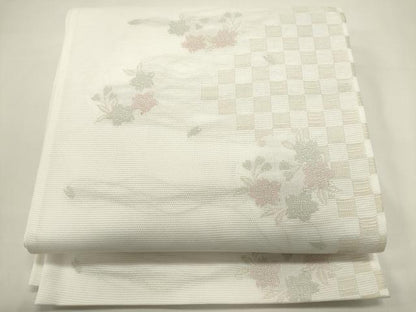 平和屋着物＊夏物　六通柄袋帯　雪輪花文　金糸　DABH1635cd