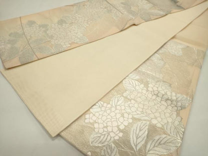 平和屋着物＊夏物　六通柄袋帯　紫陽花　銀糸　正絹　逸品　DABH1637cd