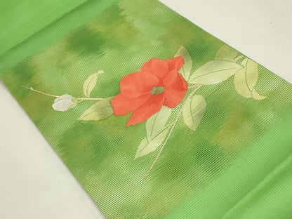 平和屋着物＊夏物　九寸開き名古屋帯　枝椿　金銀糸　正絹　逸品　DABH1640cd