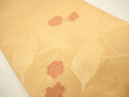 平和屋着物＊夏物　太鼓柄袋帯　枝花文　金糸　正絹　逸品　DABH1646cd
