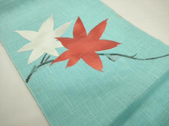 平和屋着物＊夏物　八寸名古屋帯　枝葉文　DABH1651cd
