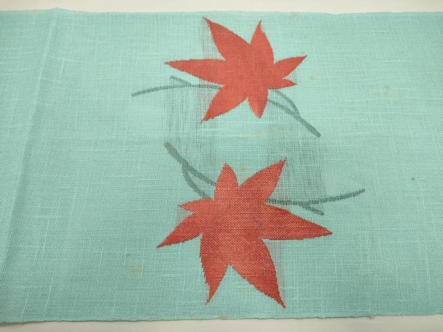 平和屋着物＊夏物　八寸名古屋帯　枝葉文　DABH1651cd