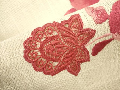 平和屋着物＊夏物　八寸名古屋帯　総刺繍　枝花文　DABH1654cd