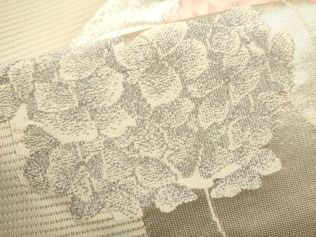 平和屋着物＊夏物　九寸名古屋帯　紫陽花　銀糸　正絹　逸品　DABH1655cd