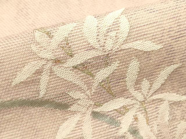 平和屋着物＊夏物　九寸開き名古屋帯　草花文　蘭　金銀糸　正絹　逸品　DABH1659cd