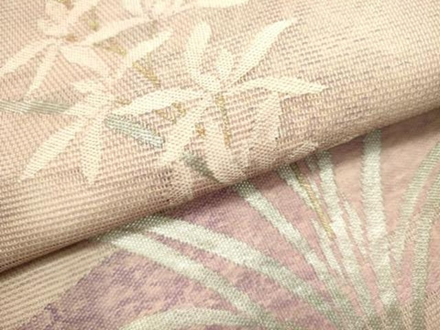 平和屋着物＊夏物　九寸開き名古屋帯　草花文　蘭　金銀糸　正絹　逸品　DABH1659cd