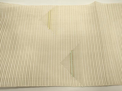 平和屋着物＊夏物　八寸名古屋帯　絽綴れ　幾何学文　金糸　正絹　逸品　DABH1662cd