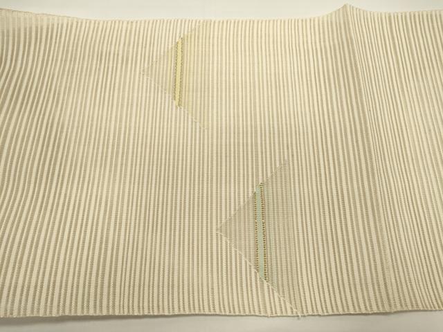 平和屋着物＊夏物　八寸名古屋帯　絽綴れ　幾何学文　金糸　正絹　逸品　DABH1662cd
