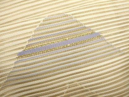 平和屋着物＊夏物　八寸名古屋帯　絽綴れ　幾何学文　金糸　正絹　逸品　DABH1662cd