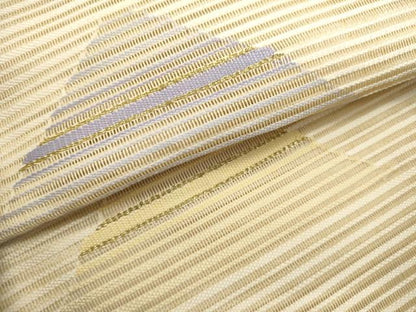 平和屋着物＊夏物　八寸名古屋帯　絽綴れ　幾何学文　金糸　正絹　逸品　DABH1662cd