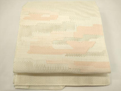 平和屋着物＊夏物　八寸名古屋帯　幾何学文　正絹　逸品　DABH1668cd
