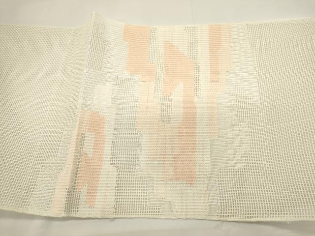 平和屋着物＊夏物　八寸名古屋帯　幾何学文　正絹　逸品　DABH1668cd