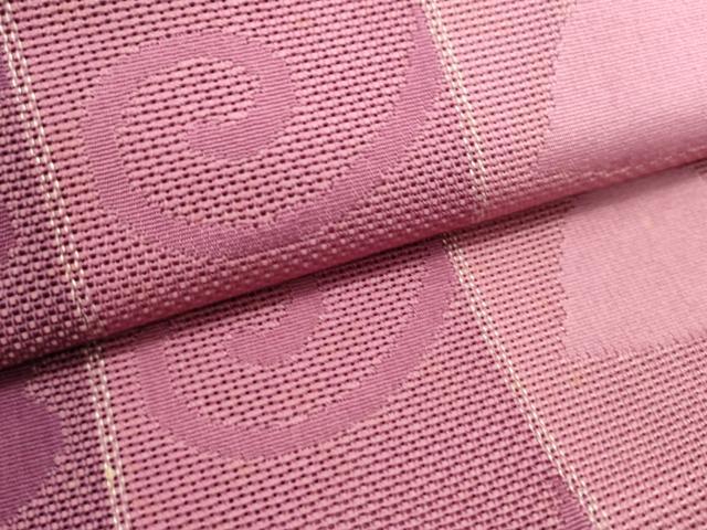 平和屋着物＊夏物　本場筑前博多織　八寸名古屋帯　草葉文　正絹　逸品　DABH1669cd