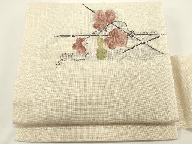 平和屋着物＊夏物　八寸名古屋帯　瓢箪蔦の葉文　DABH1670cd