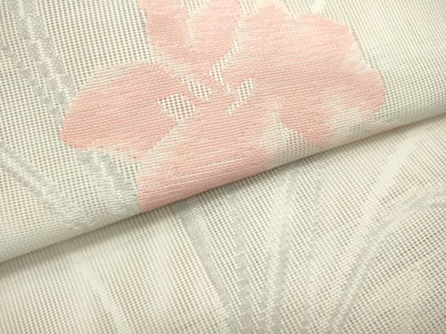 平和屋着物＊夏物　八寸名古屋帯　草花文　DABH1672cd