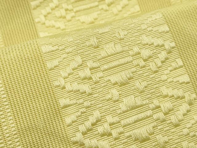 平和屋着物＊夏物　八寸名古屋帯　博多織　紗献上　淡黄色　DABH1673cd