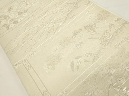 平和屋着物＊夏物　六通柄袋帯　芝草文　金糸　正絹　逸品　DABH1675cd