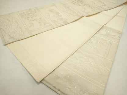 平和屋着物＊夏物　六通柄袋帯　芝草文　金糸　正絹　逸品　DABH1675cd