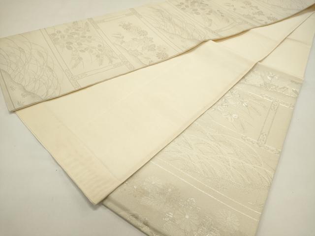 平和屋着物＊夏物　六通柄袋帯　芝草文　金糸　正絹　逸品　DABH1675cd