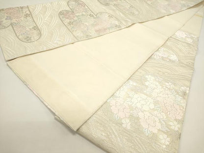 平和屋着物＊夏物　六通柄袋帯　唐織　エ霞草花文　正絹　逸品　DABH1677cd