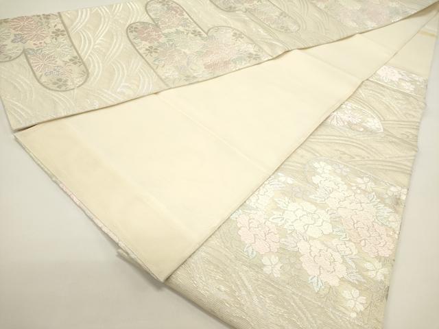 平和屋着物＊夏物　六通柄袋帯　唐織　エ霞草花文　正絹　逸品　DABH1677cd