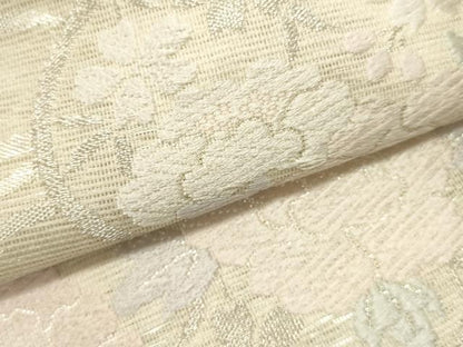平和屋着物＊夏物　六通柄袋帯　唐織　エ霞草花文　正絹　逸品　DABH1677cd