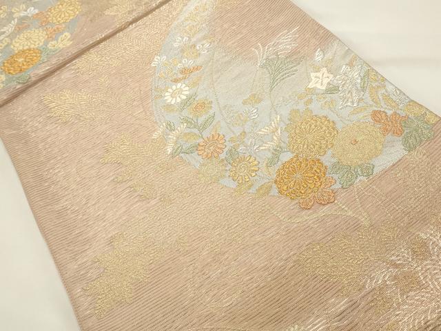 平和屋着物＊夏物　六通柄袋帯　草花文　金銀糸　正絹　逸品　DABH1682cd