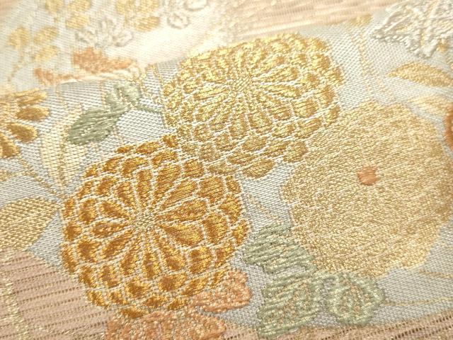 平和屋着物＊夏物　六通柄袋帯　草花文　金銀糸　正絹　逸品　DABH1682cd