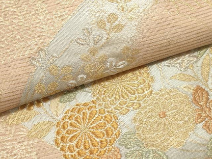 平和屋着物＊夏物　六通柄袋帯　草花文　金銀糸　正絹　逸品　DABH1682cd