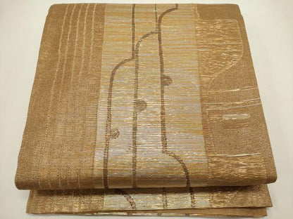 平和屋着物＊夏物　六通柄袋帯　抽象文様　金銀糸　正絹　逸品　DABH1683cd