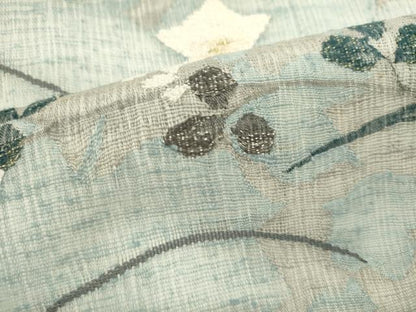 平和屋着物＊夏物　太鼓柄袋帯　すくい織　枝花文　金銀糸　正絹　逸品　DABH1690cd
