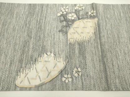 平和屋着物＊夏物　太鼓柄袋帯　すくい織　花籬文　金銀糸　やまと誂製　正絹　逸品　DABH1691cd