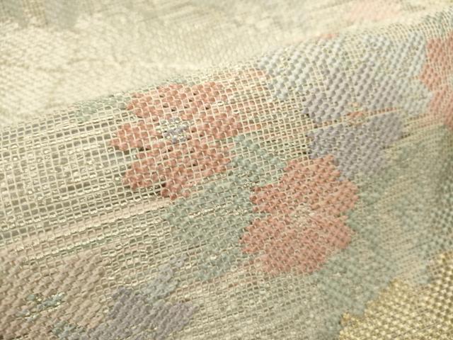 平和屋着物＊夏物　六通柄袋帯　草花文　金銀糸　正絹　逸品　DABH1692cd