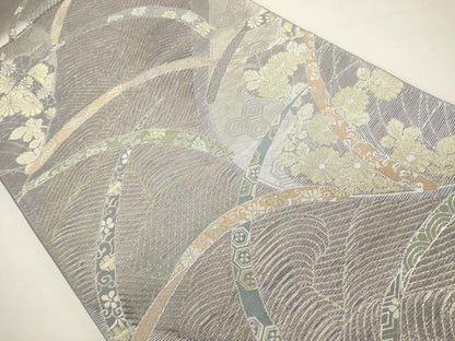 平和屋着物＊夏物　六通柄袋帯　吉祥芝草文　金銀糸　正絹　逸品　DABH1695cd
