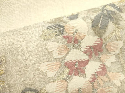 平和屋着物＊夏物　太鼓柄袋帯　すくい織　藤花房　金銀糸　正絹　逸品　DABH1697cd