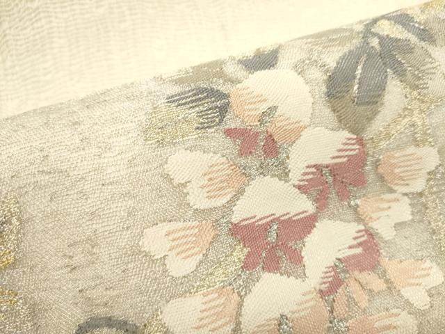 平和屋着物＊夏物　太鼓柄袋帯　すくい織　藤花房　金銀糸　正絹　逸品　DABH1697cd
